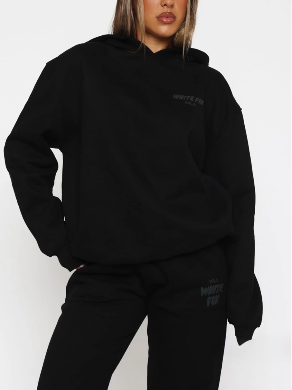 White Fox Boutique Black Oversized Hoodie